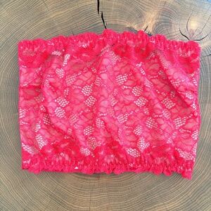 Red Lace Bandeau top